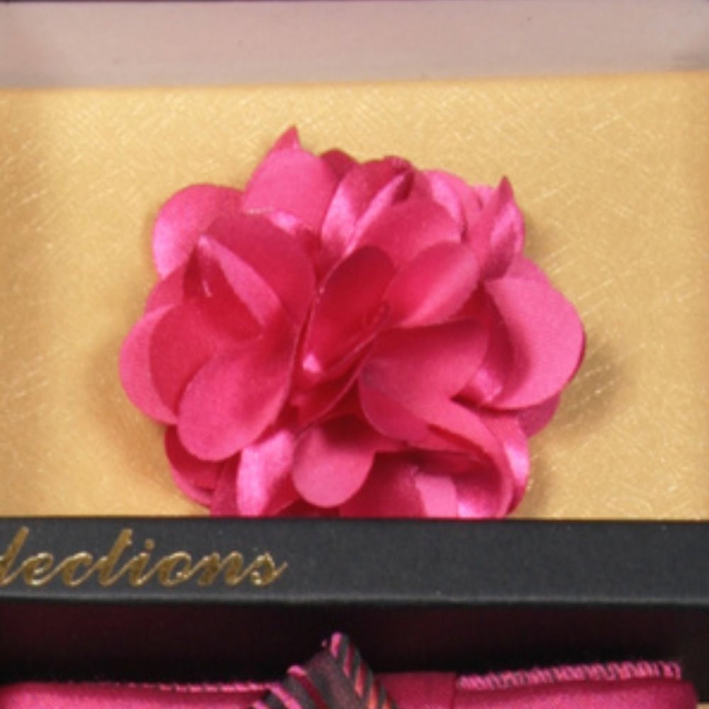 6 Piece Pink Black Fuchsia Necktie & Bow Tie Set - Picture 5 of 6
